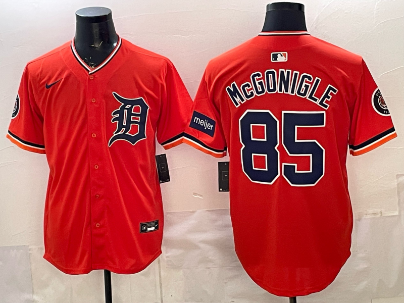 Men Detroit Tigers #85 McGonigle orange Game Nike MLB Jersey032102->->MLB Jersey